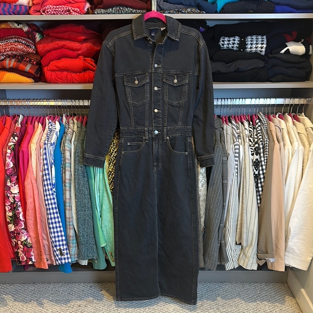 Universal Thread blue long sleeve button front 6 pocket maxi dress size 00